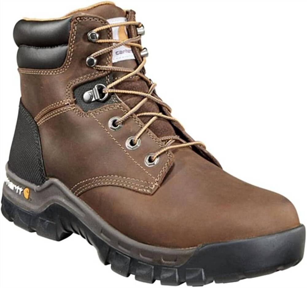 NEW CARHARTT men's rugged flex 6" soft toe work boot in brown